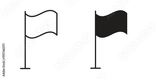 Flag icon, Outline Symbol Illustration, Editable Stroke perfect for logos and more