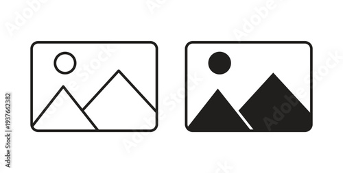 Gallery icon, Outline Symbol Illustration, Editable Stroke perfect for logos and more