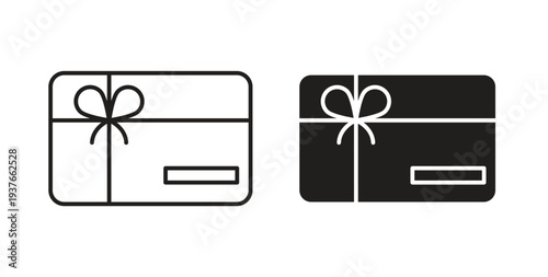 Gift card icon, Outline Symbol Illustration, Editable Stroke perfect for logos and more