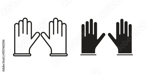 Glove icon, Outline Symbol Illustration, Editable Stroke perfect for logos and more