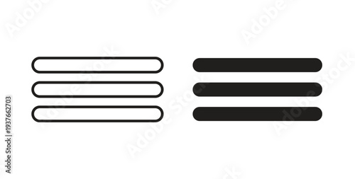 Hamburger menu icon, Outline Symbol Illustration, Editable Stroke perfect for logos and more