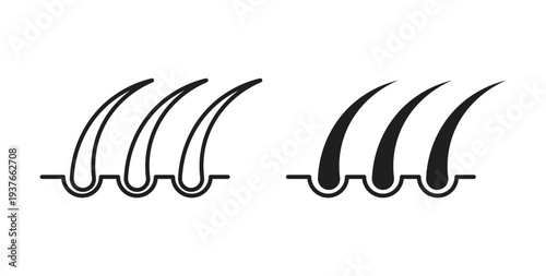 Hair icon, Outline Symbol Illustration, Editable Stroke perfect for logos and more