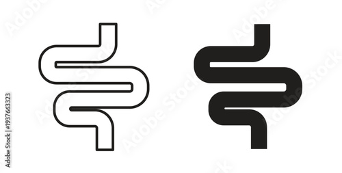 Intestines icon, Outline Symbol Illustration, Editable Stroke perfect for logos and more