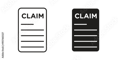 Insurance Claim icon, Outline Symbol Illustration, Editable Stroke perfect for logos and more