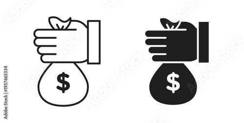 Investment icon, Outline Symbol Illustration, Editable Stroke perfect for logos and more