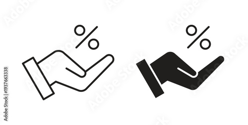 Interest icon, Outline Symbol Illustration, Editable Stroke perfect for logos and more