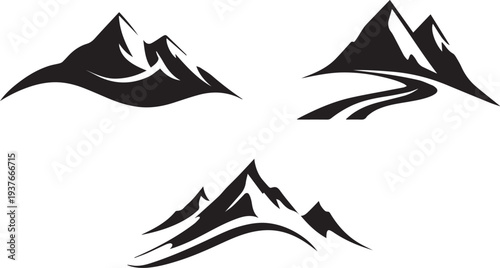 Mountain landscape vector isolated on white backgound