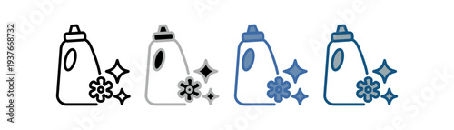 
detergent icon set multiple style collection with laundry soap design