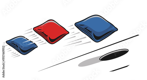 Bean bags in motion a vibrant illustration for sports and leisure designs