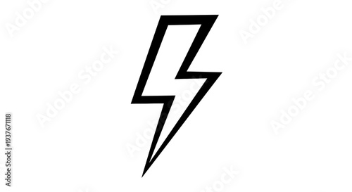 Black and white lightning bolt icon symbolizing energy and electricity