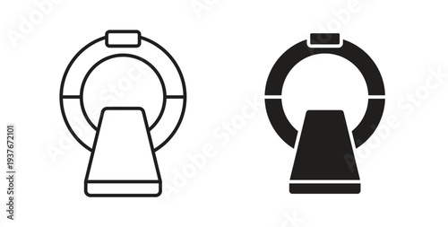 MRI icon, Outline Symbol Illustration, Editable Stroke perfect for logos and more