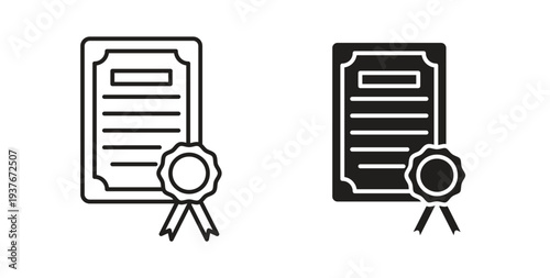 Patented icon, Outline Symbol Illustration, Editable Stroke perfect for logos and more