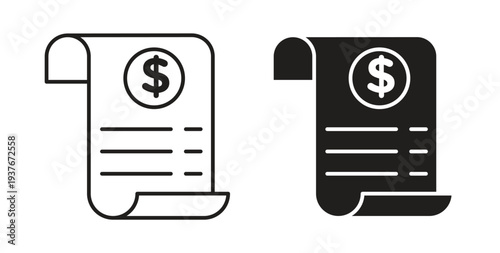 Payroll icon, Outline Symbol Illustration, Editable Stroke perfect for logos and more