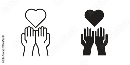 Philanthropy icon, Outline Symbol Illustration, Editable Stroke perfect for logos and more