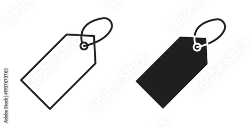 Price tag icon, Outline Symbol Illustration, Editable Stroke perfect for logos and more