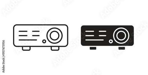 Projector icon, Outline Symbol Illustration, Editable Stroke perfect for logos and more
