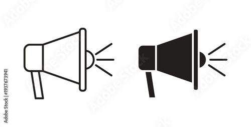 Promotion icon, Outline Symbol Illustration, Editable Stroke perfect for logos and more