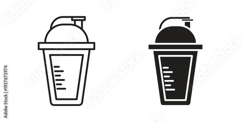 Protein shake icon, Outline Symbol Illustration, Editable Stroke perfect for logos and more