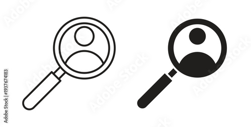 Recruitment icon, Outline Symbol Illustration, Editable Stroke perfect for logos and more