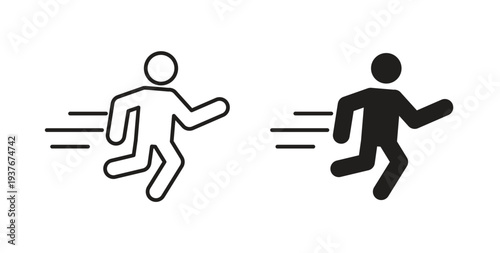 Running icon, Outline Symbol Illustration, Editable Stroke perfect for logos and more