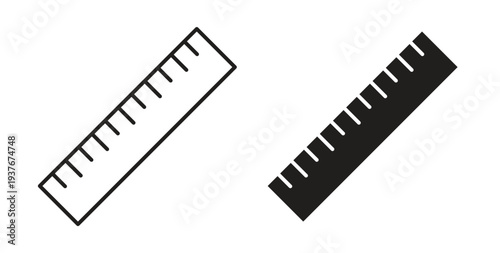 Ruler icon, Outline Symbol Illustration, Editable Stroke perfect for logos and more
