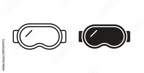 Safety goggles icon, Outline Symbol Illustration, Editable Stroke perfect for logos and more