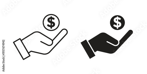 Savings icon, Outline Symbol Illustration, Editable Stroke perfect for logos and more