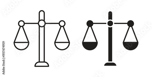 Scales icon, Outline Symbol Illustration, Editable Stroke perfect for logos and more