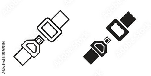 Seatbelt icon, Outline Symbol Illustration, Editable Stroke perfect for logos and more