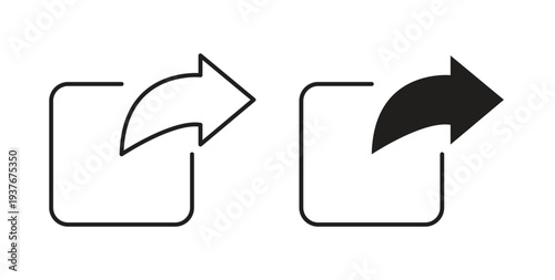 Share icon, Outline Symbol Illustration, Editable Stroke perfect for logos and more
