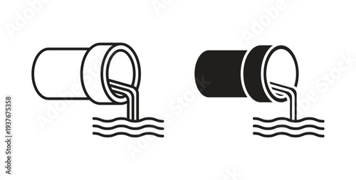 Sewage icon, Outline Symbol Illustration, Editable Stroke perfect for logos and more