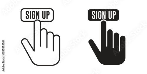 Sign up icon, Outline Symbol Illustration, Editable Stroke perfect for logos and more