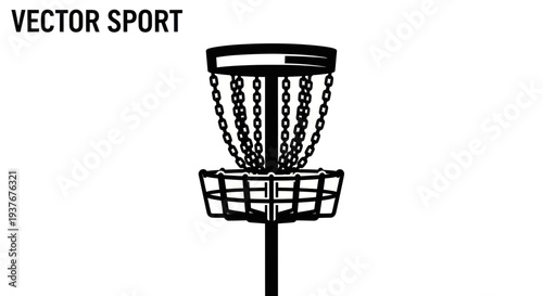 Disc Golf Basket Icon Vector Sport