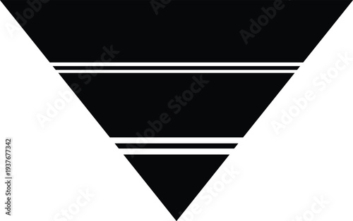 Abstract inverted triangle geometric shapes vector illustration, modern minimal design with layered triangles suitable for logo, branding and graphic design