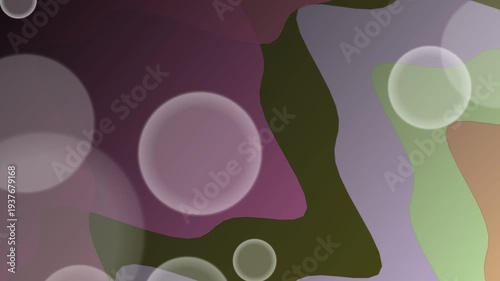 Abstract fluid background with colorful gradient and translucent bubbles