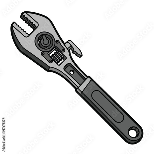 Adjustable Wrench Tool for Loosening and Tightening Bolts and Nuts