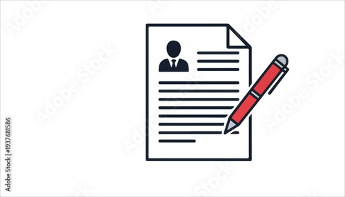 Resume or CV document with a pen, symbolizing job application or profile editing.