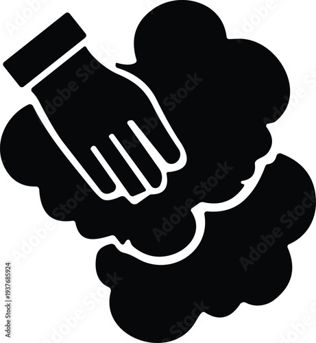 Hand washing hygiene icon with soap bubbles, safety awareness symbol for healthcare, cleanliness, sanitation, prevention, and personal hygiene practices illustration