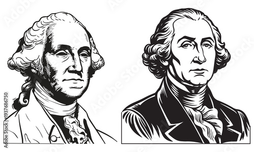 George Washington Historical Vector Set