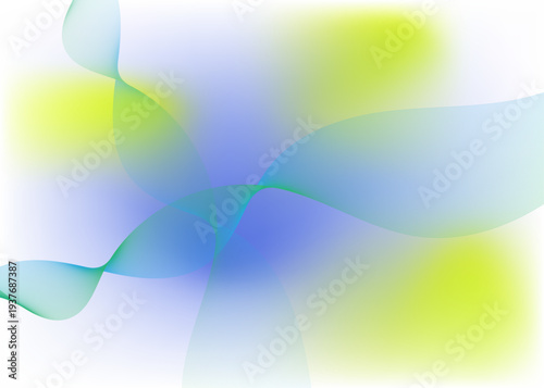Abstract green Wave Lines on Soft Gradient Background, Modern Flowing Curve Pattern