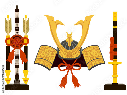 五月人形の飾りセット 兜・破魔矢・太刀 端午の節句