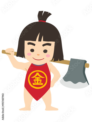 まさかりを担ぐ金太郎のイラスト 端午の節句