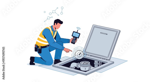 Technician Inspecting Server
