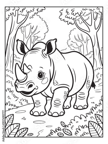 Fotografie Cute animals with a forest background for kids, teens, and adults