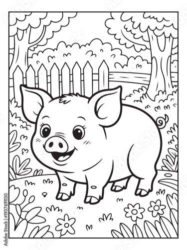Fotografie Cute animals with a forest background for kids, teens, and adults