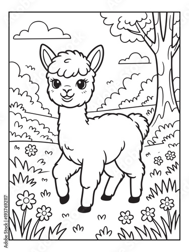 Fotografie Cute animals with a forest background for kids, teens, and adults