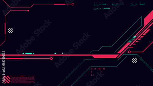 Abstract horizontal sci-fi background with cyberpunk style design