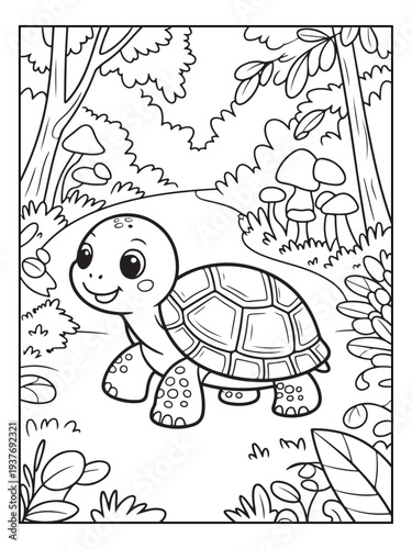 Obraz na plátně Cute animals with a forest background for kids, teens, and adults