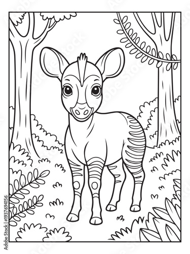 Obraz na plátně Cute animals with a forest background for kids, teens, and adults