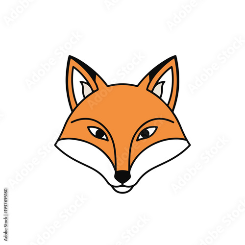 Vibrant Orange Fox Head Close Up with White Muzzle